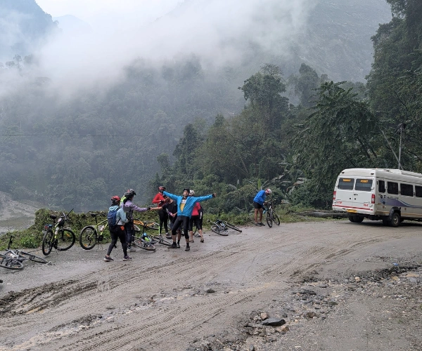 Transport support on a Northeast India cycling tour