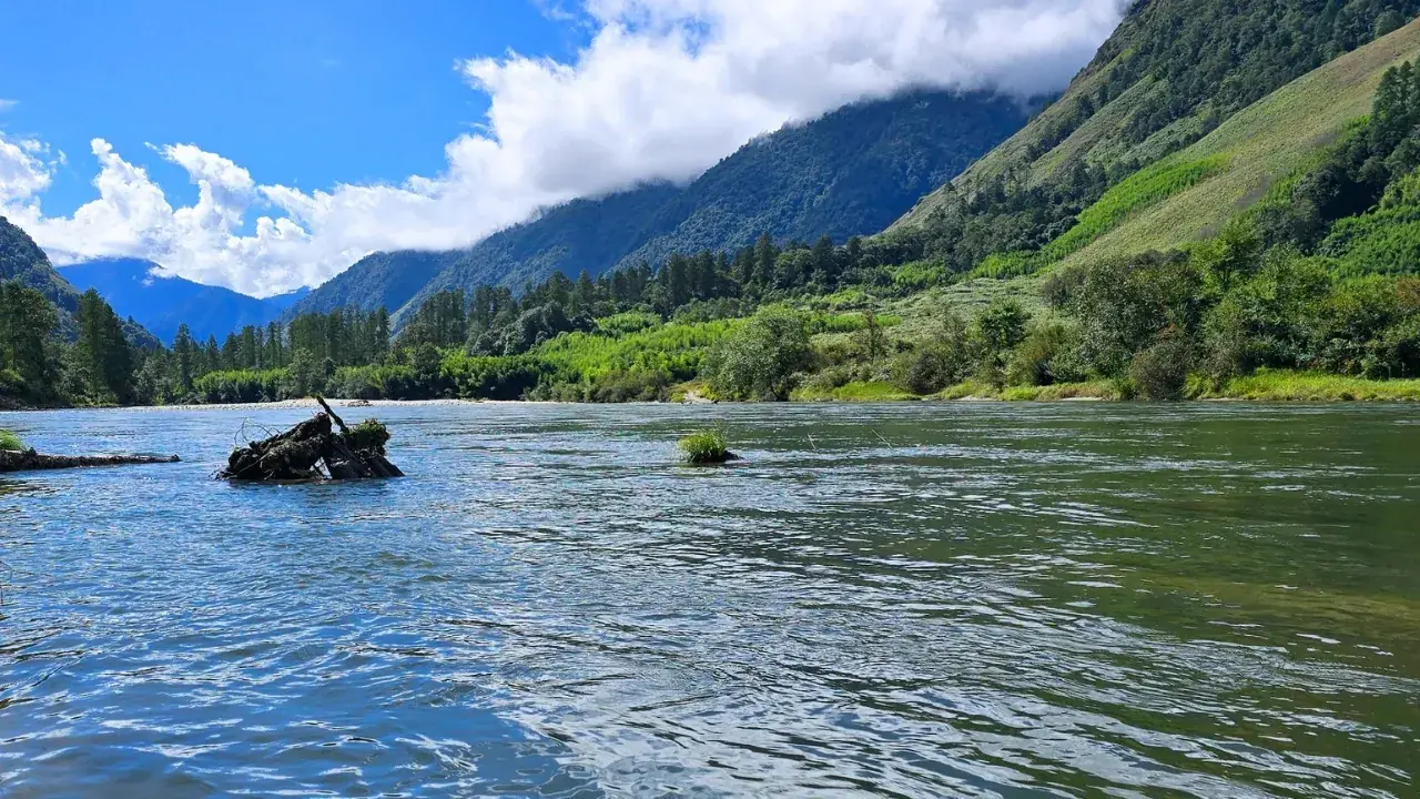 Green valley landscape in Arunachal Pradesh
