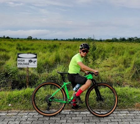 Ahonda on a cycling route in Northeast India