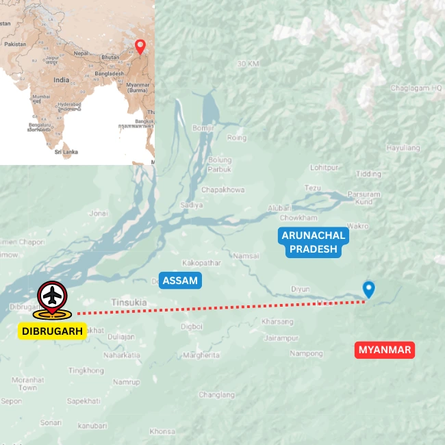 Map of the Rainforest Trek in Namdapha