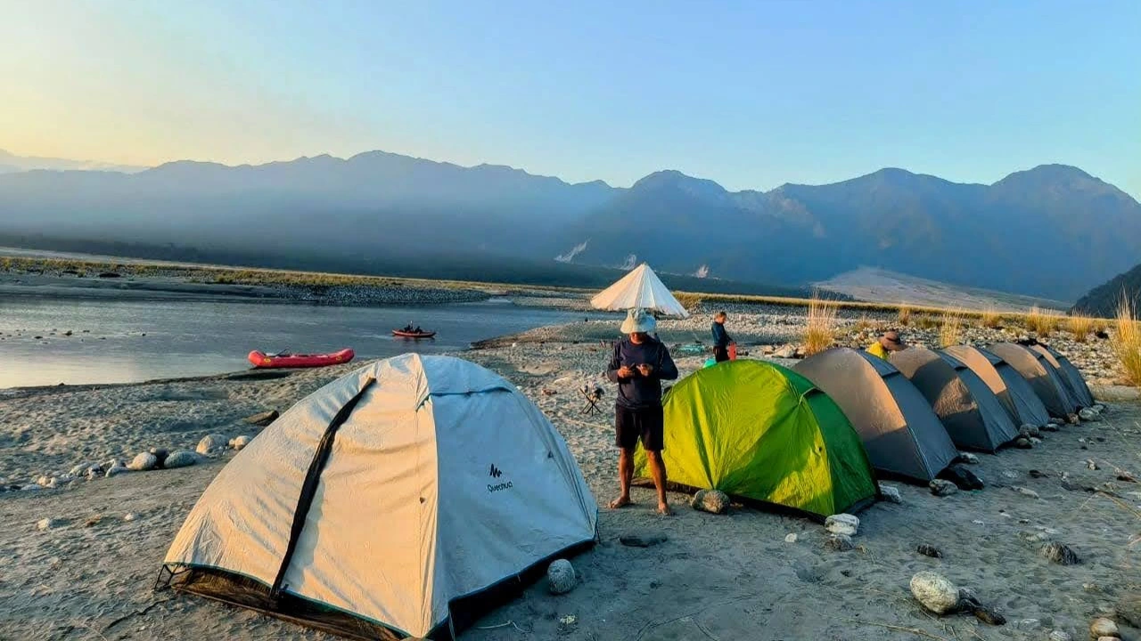 Youth expedition river camp in Arunachal Pradesh