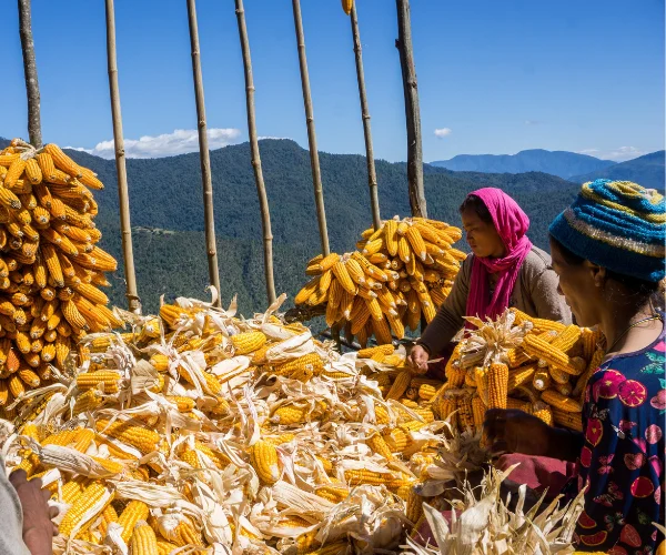 Portrait inside a traditional home in Arunachal Pradesh