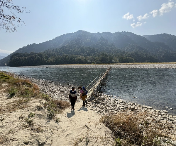 River crossing on an Arunachal family holiday