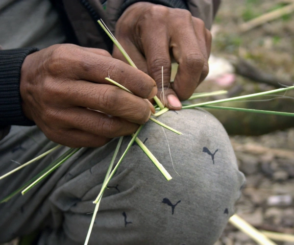 Local craft demonstration during an immersive youth journey in Meghalaya