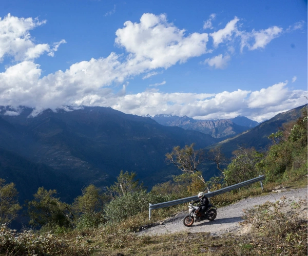 Motorcycle tour on mountain roads in Arunachal Pradesh
