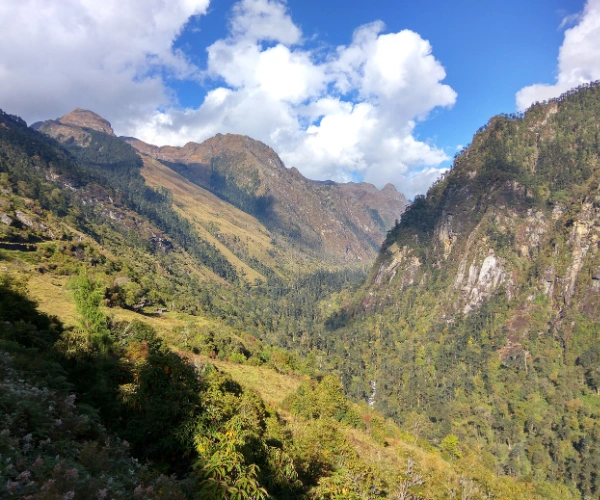 Mountain valley on the Tawang motorcycle tour