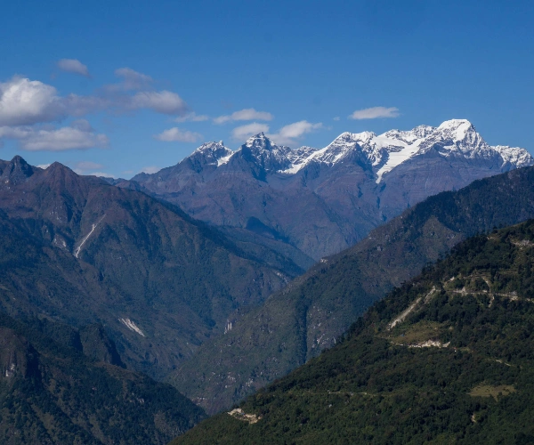 Snow peaks above Western Arunachal Pradesh bike trip route