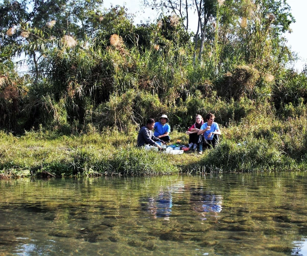 Riverside picnic on an Arunachal activity tour