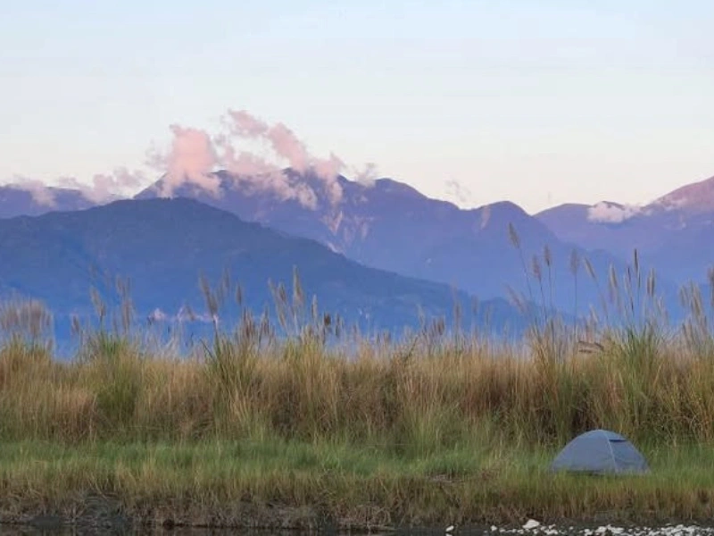 Camp near the Namdapha rainforest and mountains