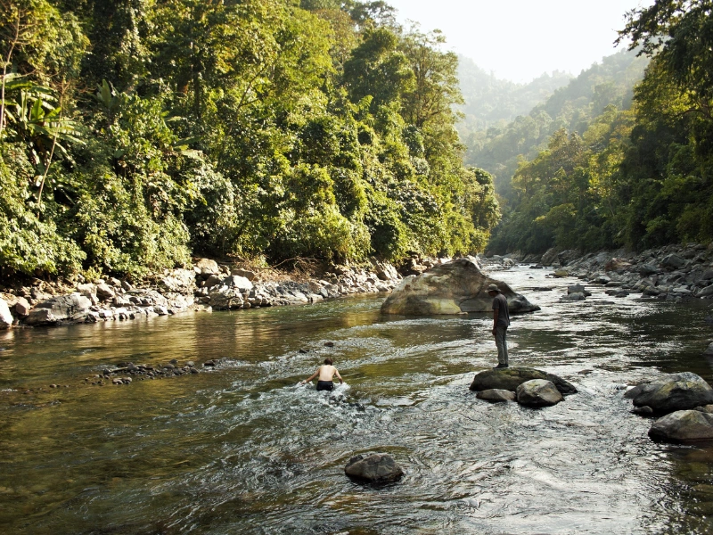 River stop during a walking holiday in Eastern Arunachal Pradesh