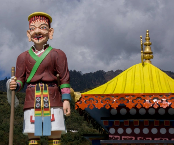 Monastery statue on an Eastern Himalayas family adventure tour to Tawang